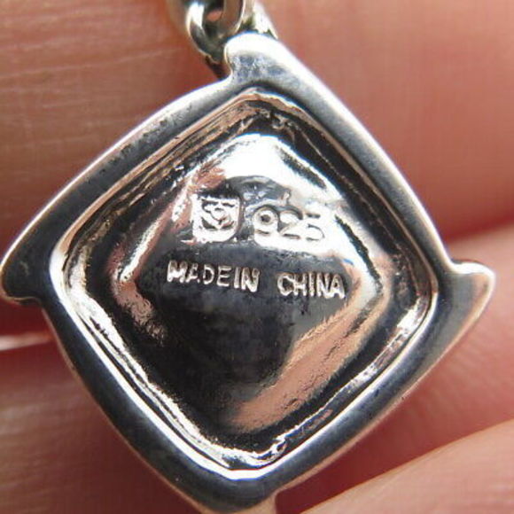 MICHELLE ALBALA 925 Sterling Silver Vintage Real Opal Gem Inlay Dangle Earrings - Picture 7 of 7